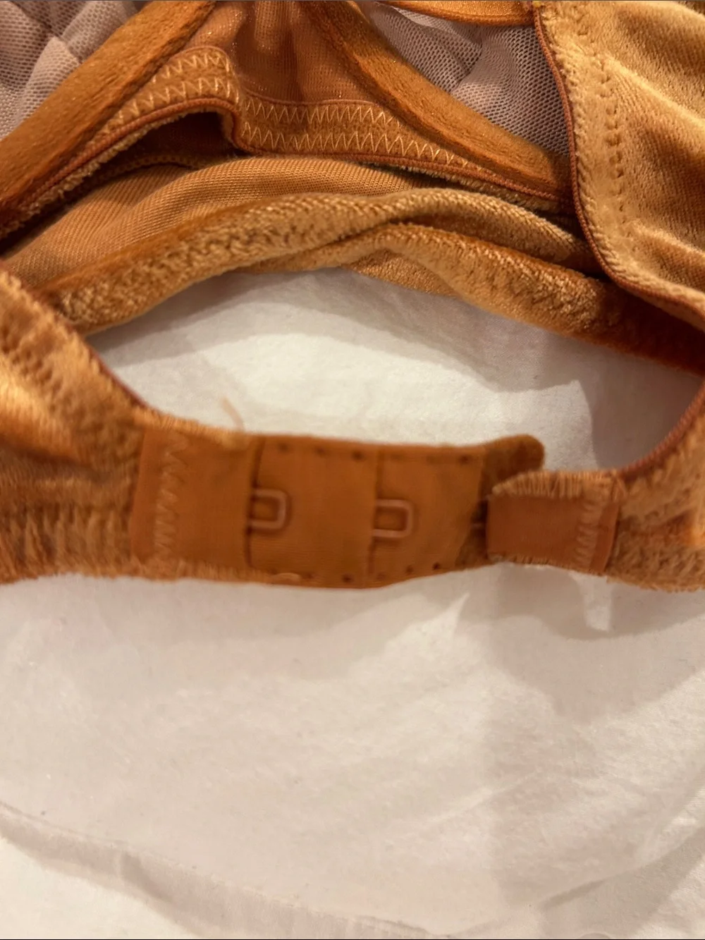 Free People Velvet Lace Bralette in Copper Brown